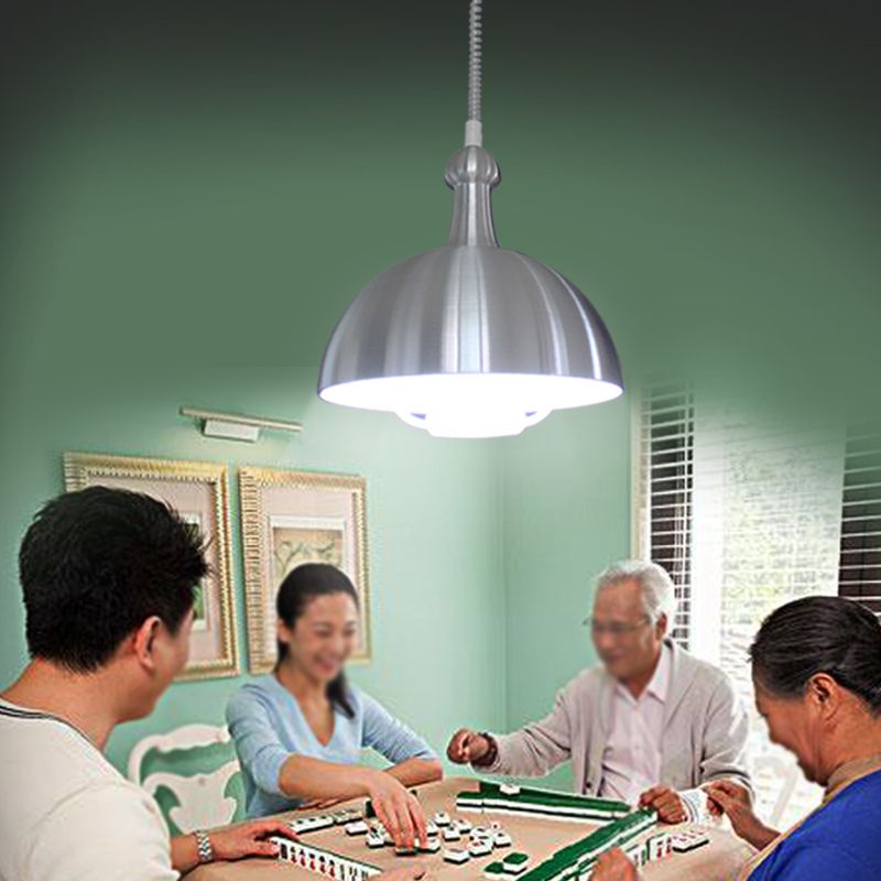 棋牌室升降灯简约麻将吊灯单头餐厅伸缩灯LED 灯罩铝材吧台拉伸灯