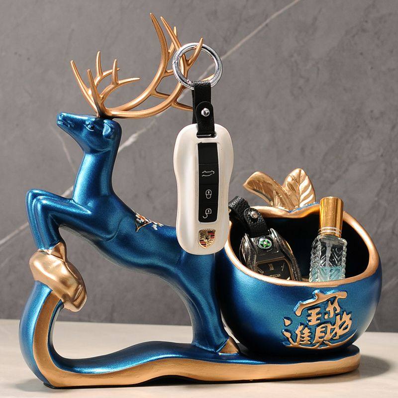 创意入户进门口鞋柜玄关放钥匙收纳摆件桌面鹿装饰品乔迁新居礼品,家居饰品,装饰摆件,淘宝优惠券,粉丝福利购,淘宝优惠卷