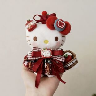 包挂件HelloKitty平安夜苹果凯蒂猫玩偶挂饰圣诞节书包背包钥匙扣