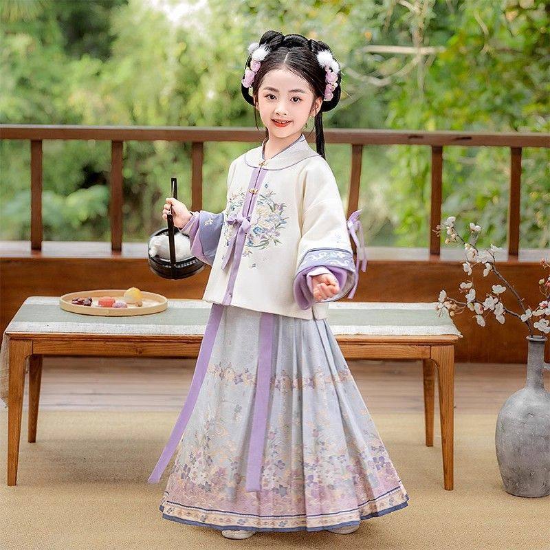 儿童拜年服女童演出汉服冬季马面裙套装紫色小女孩高级感国风唐装,童装/婴儿装/亲子装,汉服,淘宝优惠券,粉丝福利购,淘宝优惠卷