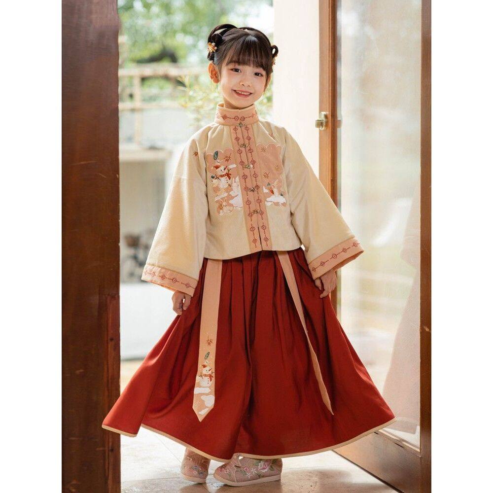 拜年服女童汉服明制秋冬新年衣服儿童中国风古装冬款套装加厚唐装,童装/婴儿装/亲子装,汉服,淘宝优惠券,粉丝福利购,淘宝优惠卷
