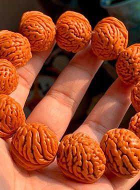 秦岭野生打底玉化恐龙蛋桃核手串手把件摆件手串男款盘玩