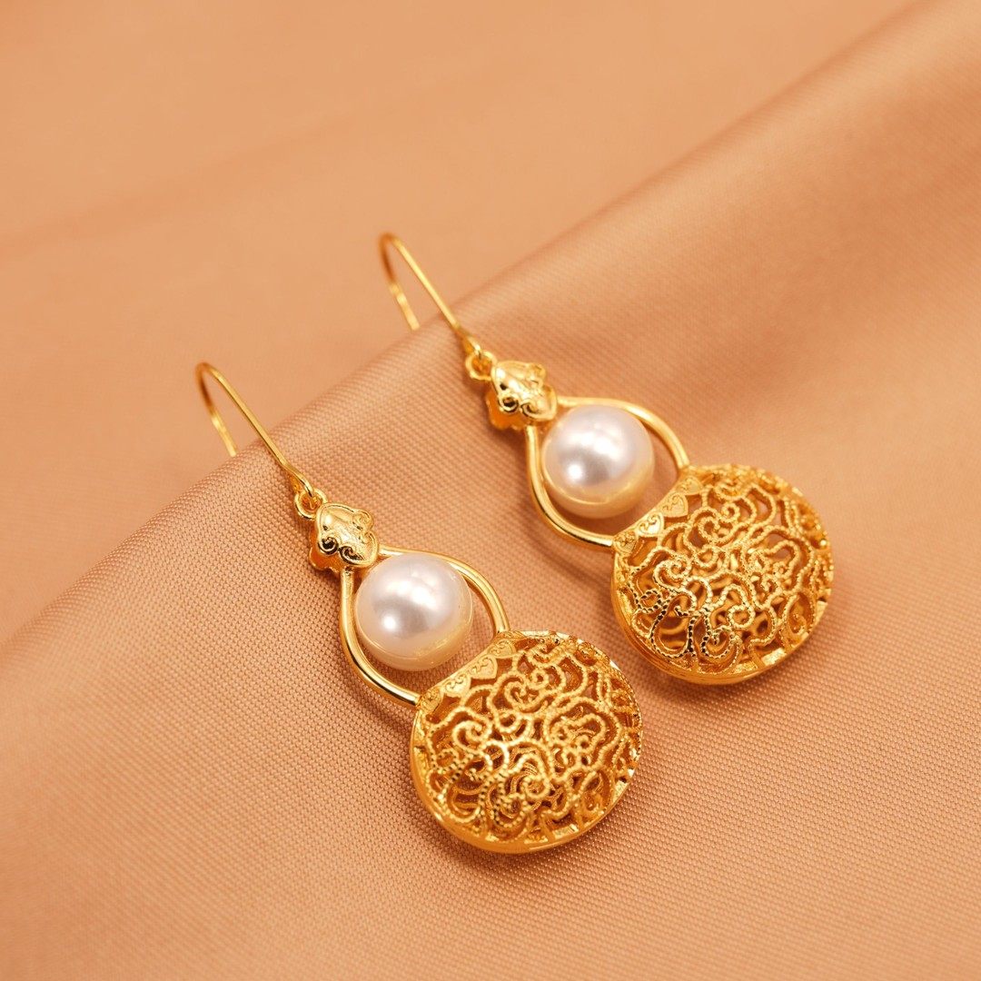 铜合金仿珍珠耳饰 葫芦耳饰女古典耳环ins中国风珍珠耳坠吊坠项链,饰品/流行首饰/时尚饰品新,银饰项链,淘宝优惠券,粉丝福利购,淘宝优惠卷