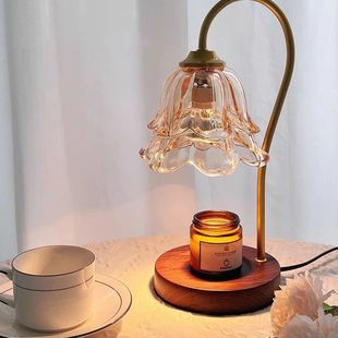 铃兰融蜡台灯卧室床头复古熔烛桌灯送闺蜜生日七夕礼物香薰氛围灯