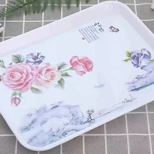 长方形密胺托盘欧式 家用水杯茶盘塑料托盘餐具盘水果盘餐具收纳盘