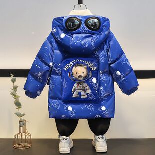 儿童羽绒服男童冬季外套90白鸭绒女童过年喜庆衣服免洗男孩新年服