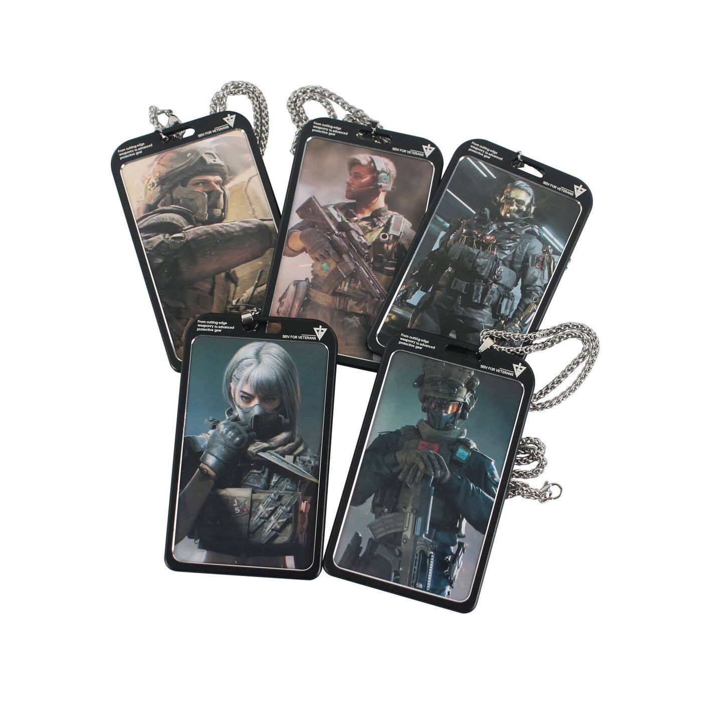 三角洲行动周边 干员卡片红狼麦晓雯吊牌金属卡套龙骨链胸牌挂绳