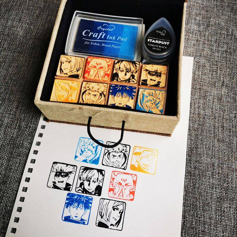 咒术回战周边五条悟虎杖悠仁夏油伏黑惠木质头像印章周边礼物礼品