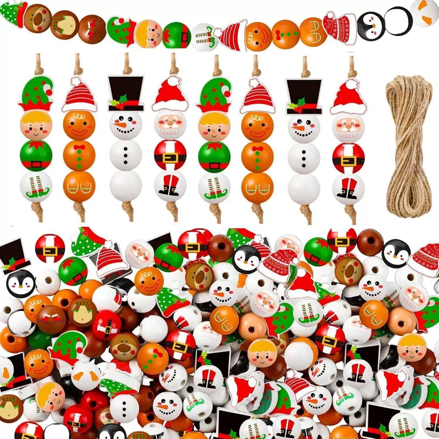 80PCS Santa Claus Gingerbread Man Snowman Elf Series Christm