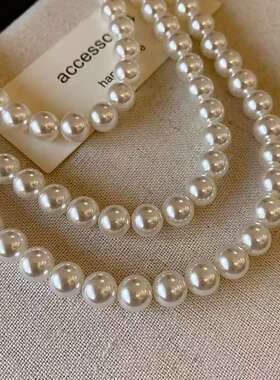 多层叠戴珍珠珍珠项链女轻奢小众高级锁骨链不掉色银配饰高颜值