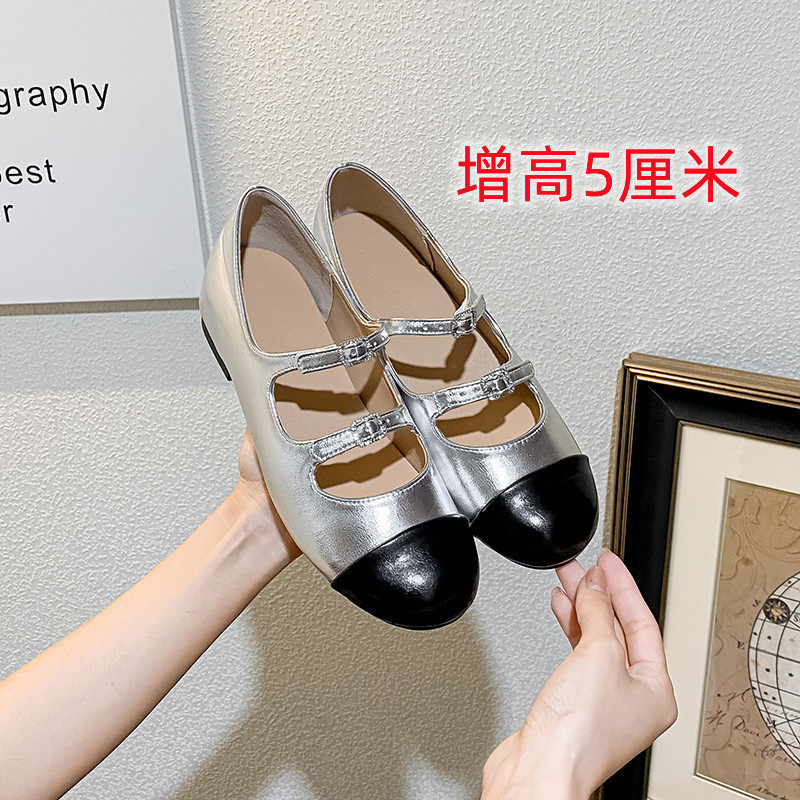小码高跟鞋32码新款圆头复古法式单鞋浅口瓢鞋玛丽珍银色内增高女,女鞋,浅口单鞋,淘宝优惠券,粉丝福利购,淘宝优惠卷