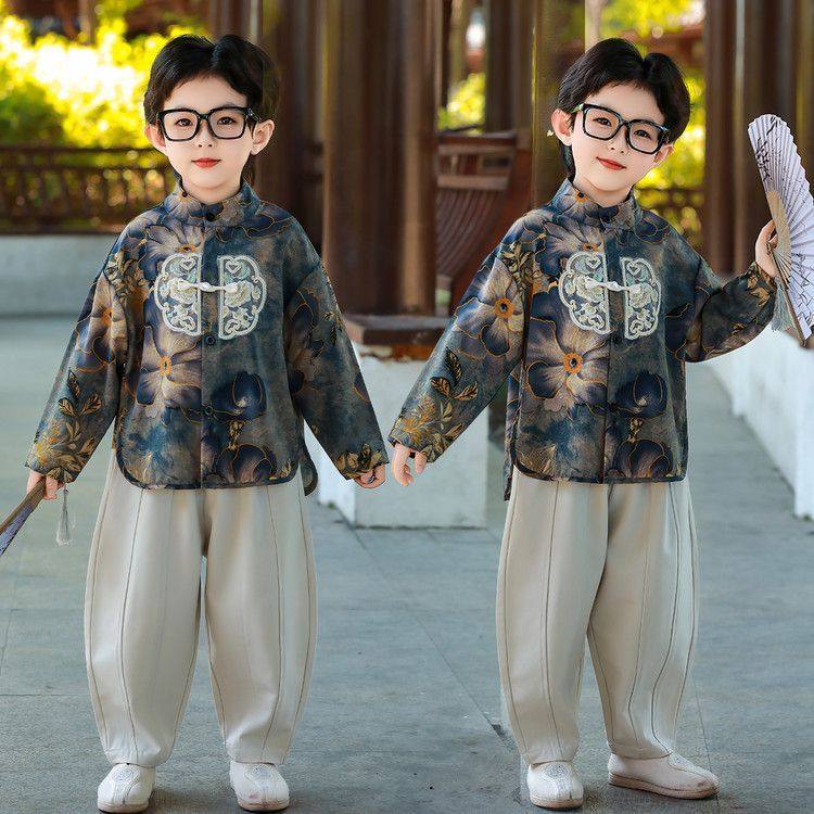 男童汉服春秋新中式套装2025新款帅气儿童唐装秋季宝宝小少爷古装,童装/婴儿装/亲子装,唐装,淘宝优惠券,粉丝福利购,淘宝优惠卷