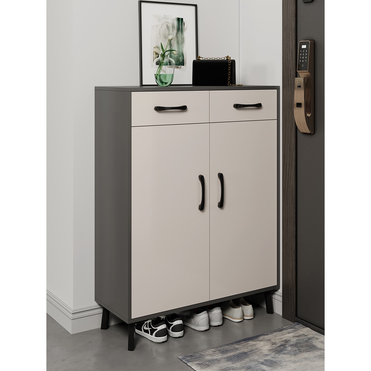 全友家居鞋柜子家用门口外简约现代收纳储物玄关柜经济型小入户大