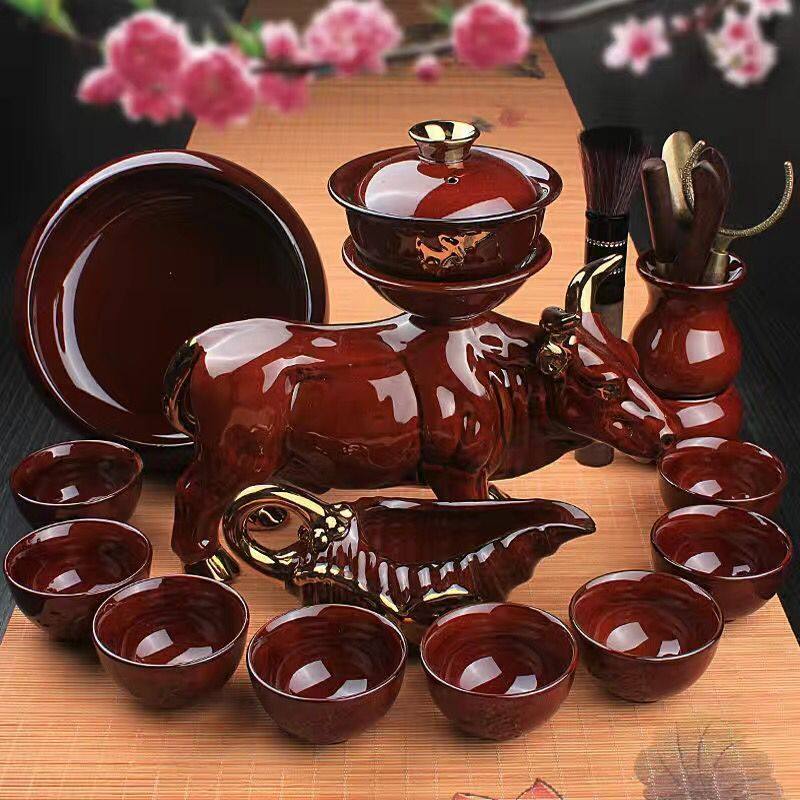 紫砂半全自动功夫茶具套装家用懒人创意陶瓷泡茶器茶壶茶杯盖碗