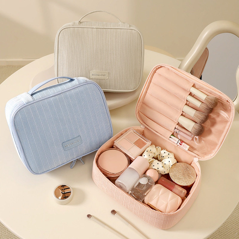 蓓恋大容量化妆包新款时尚旅行灯芯绒化妆品收纳包口红旅游洗漱包,收纳整理,衣物收纳袋,淘宝优惠券,粉丝福利购,淘宝优惠卷