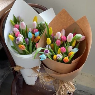 加厚157克造型纸郁金香花束包装 纸硬卡纸包花硬挺纸手工diy