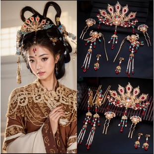 古风汉服头饰发簪发钗头冠2025年新款明制景泰蓝配饰烧蓝流苏发饰