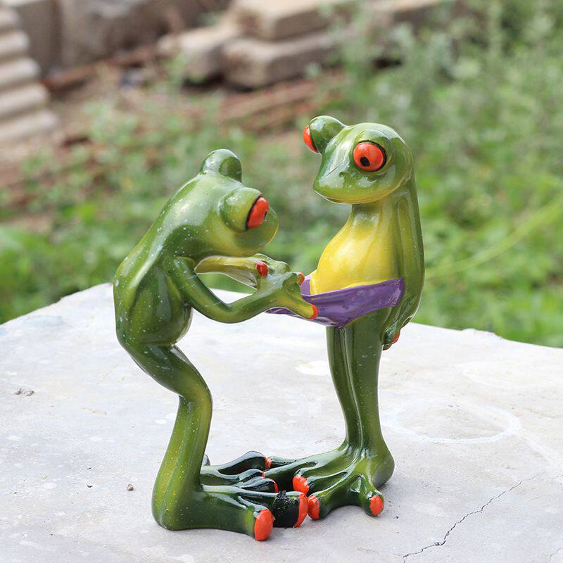 离谱摆件淄博琉璃大观园瑜伽网红青蛙树脂工艺品摆件家居装饰品搞