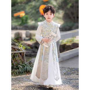 汉服男童2025新款春秋新中式儿童国风唐装男孩古装小少爷演出服春