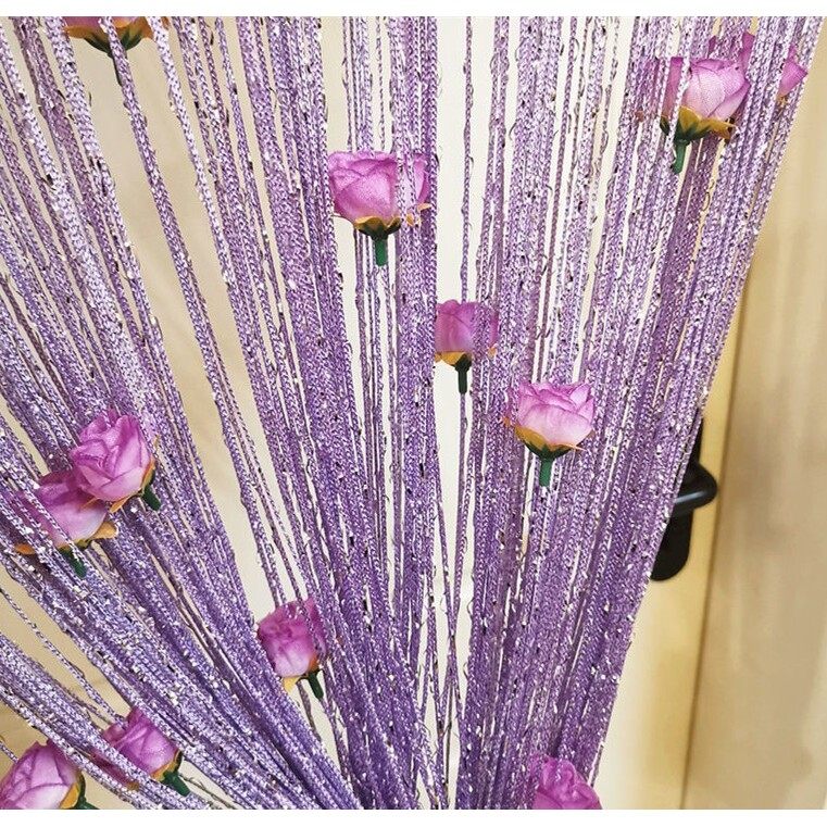 友创玫瑰花线门帘线帘免打孔加密加粗流苏隔断装饰帘客厅魔术贴款,居家布艺,线帘,淘宝优惠券,粉丝福利购,淘宝优惠卷