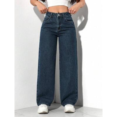 Women's Minimalist Button Front Pocket Denim Pants