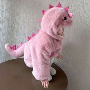 恐龙衣服女宝男童皮草外套2025新款洋气儿童秋冬加绒加厚女宝宝恐