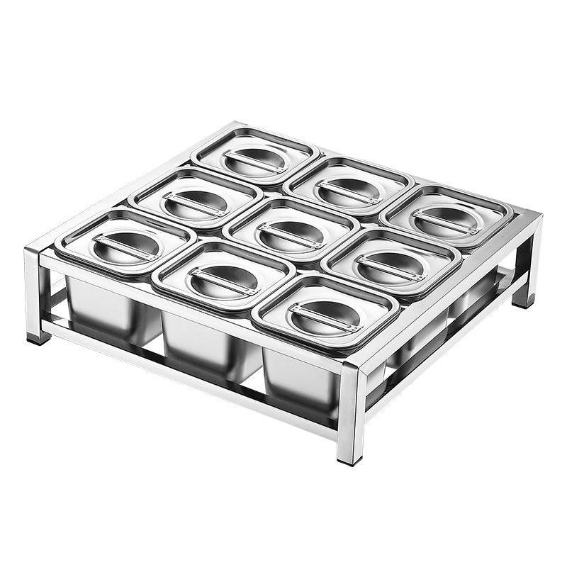 商用烧烤一体多格调料罐台式不锈钢调料罐三轮车调料盒商用摆摊架