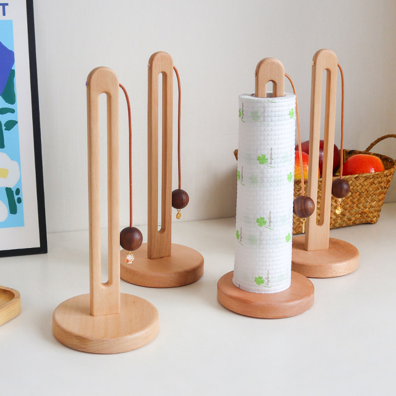 厨房纸巾架木质吸油纸卷纸架保鲜袋膜收纳架立式餐厅免打孔纸巾座,收纳整理,纸巾架,淘宝优惠券,粉丝福利购,淘宝优惠卷