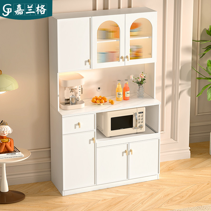 法式奶油风岩板餐边柜靠墙边柜家用厨房烤箱微波炉储物柜收纳柜子,住宅家具,餐边柜,淘宝优惠券,粉丝福利购,淘宝优惠卷