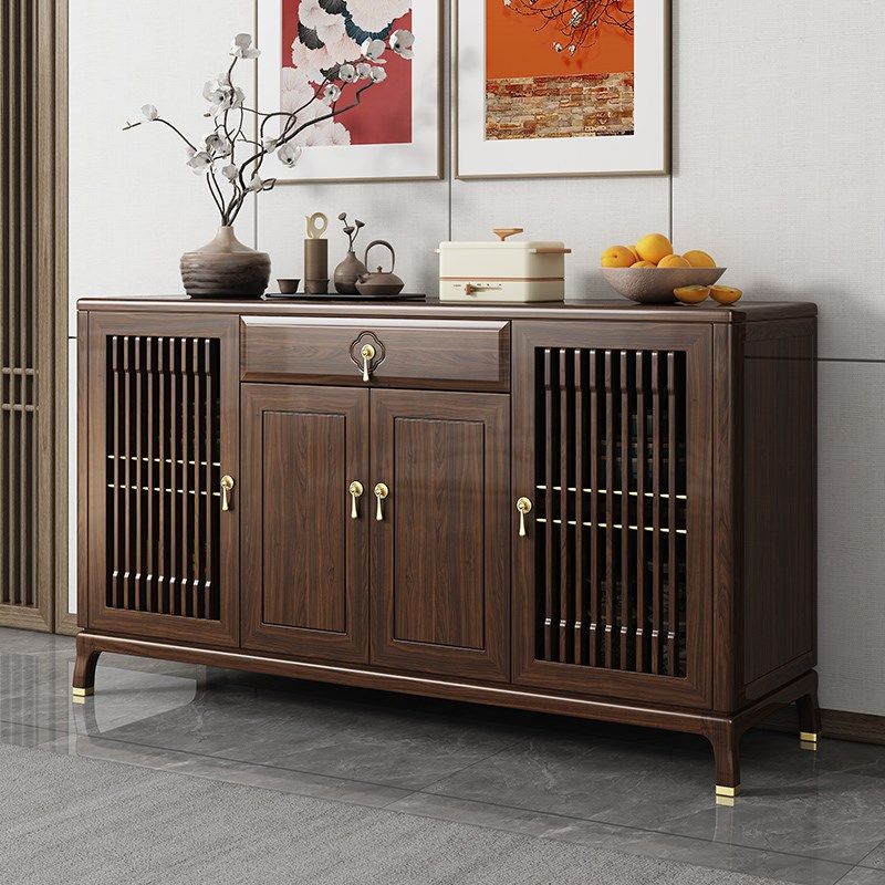 新中式餐边柜乌金木隔断间厅餐厅储物柜酒柜靠墙茶水柜实木玄关柜,住宅家具,餐边柜,淘宝优惠券,粉丝福利购,淘宝优惠卷