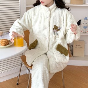 冬季月子服秋冬季孕妇睡衣产妇哺乳衣家居服加绒加厚冬天怀孕期