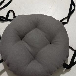 纯色亚麻布圆形坐垫薄团加厚泡泡垫圆户外石凳垫子防滑底 可定做