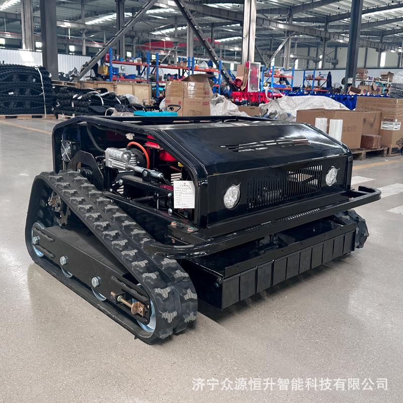 无人遥控爬坡割草机 油电混动陡坡履带黑狮800型全自动遥控割草机