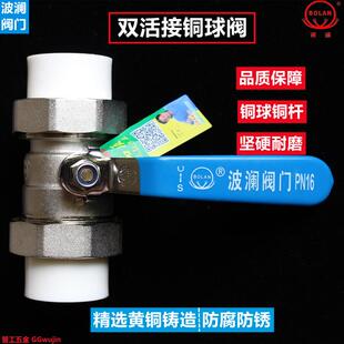 玉环波澜双活接铜球阀ppr水管开关接头焊接热熔4分开关6分25阀门