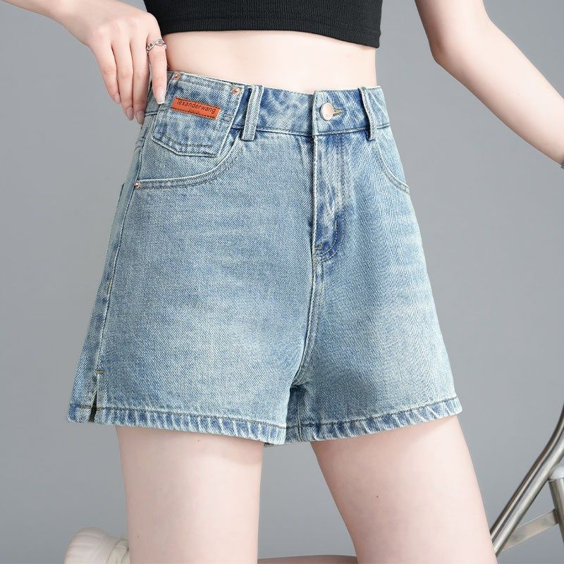 刺绣牛仔短裤女2025夏季薄款小个子a字显瘦阔腿裤高腰侧开叉热裤,女装/女士精品,大码裤装,淘宝优惠券,粉丝福利购,淘宝优惠卷