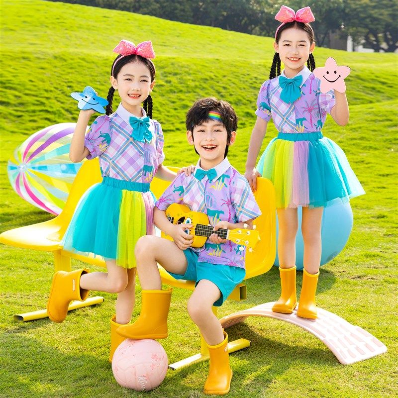 六一儿童演出服夏季小学生啦啦队蓬蓬裙合唱表演服幼儿园园服班服,童装/婴儿装/亲子装,儿童演出服,淘宝优惠券,粉丝福利购,淘宝优惠卷