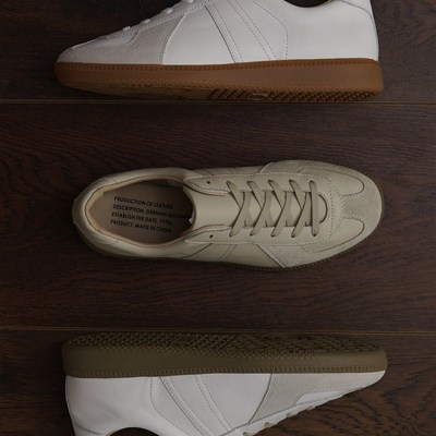 枯骨日系复古ROF德训鞋柔软吸汗男女小白鞋头层牛皮运动休闲鞋