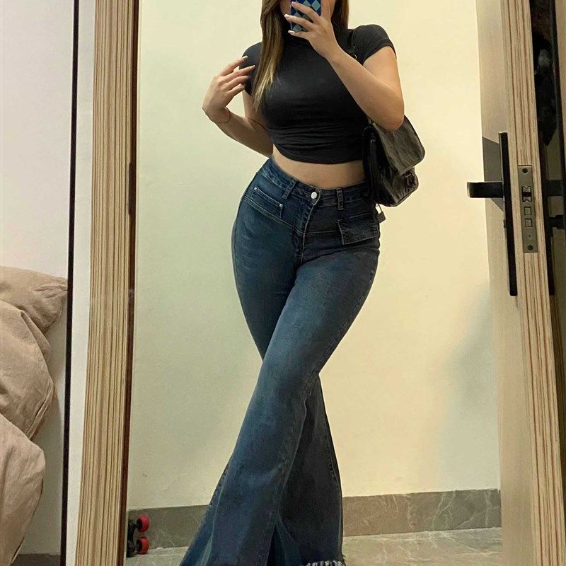 300斤加肥加大流苏微喇裤子胖mm大码复古牛仔裤女遮肉显瘦喇叭裤,女装/女士精品,大码裤装,淘宝优惠券,粉丝福利购,淘宝优惠卷