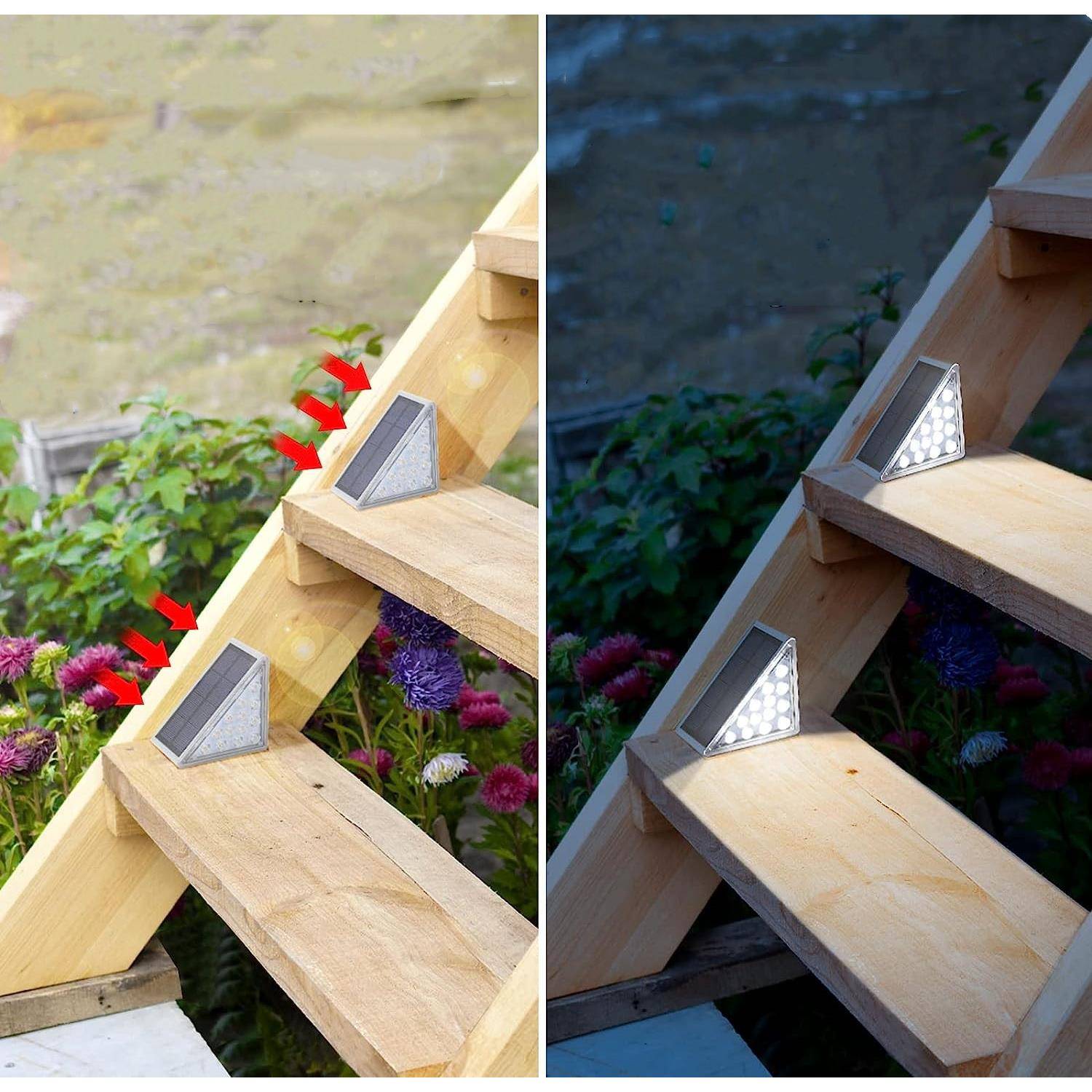 。。太阳能楼梯踏步灯户外防水感应台阶灯室外庭院地脚踏灯照明步