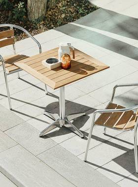 曼好家/现代简约户外庭院餐桌椅商用商业桌椅铝制桌椅组合套装