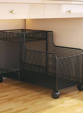 桌下书包收纳架分层柜落地带轮书本整理神器学生教室可移动置物架