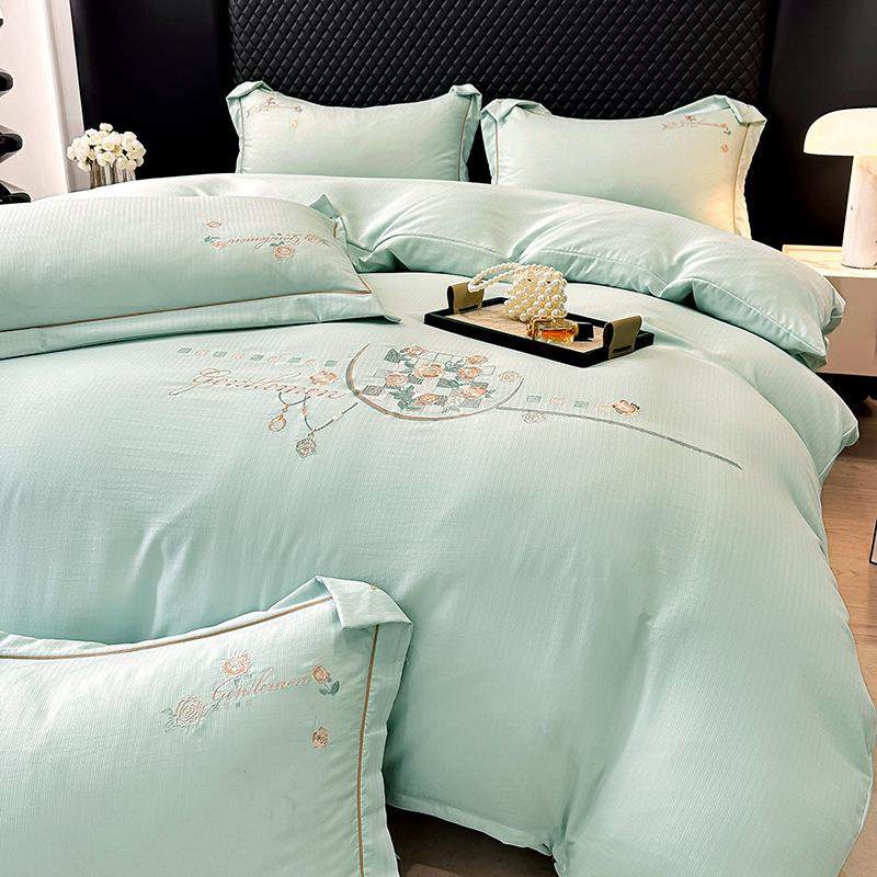 热销透气柔软-春季新款柔肤棉刺绣四件套--玫瑰之约系列-直销