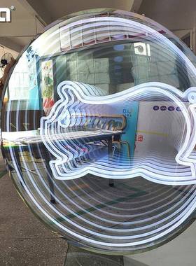 蓝旗无线延伸魔镜霓虹灯发光字千层霓虹灯装饰玻璃LED灯制作定做