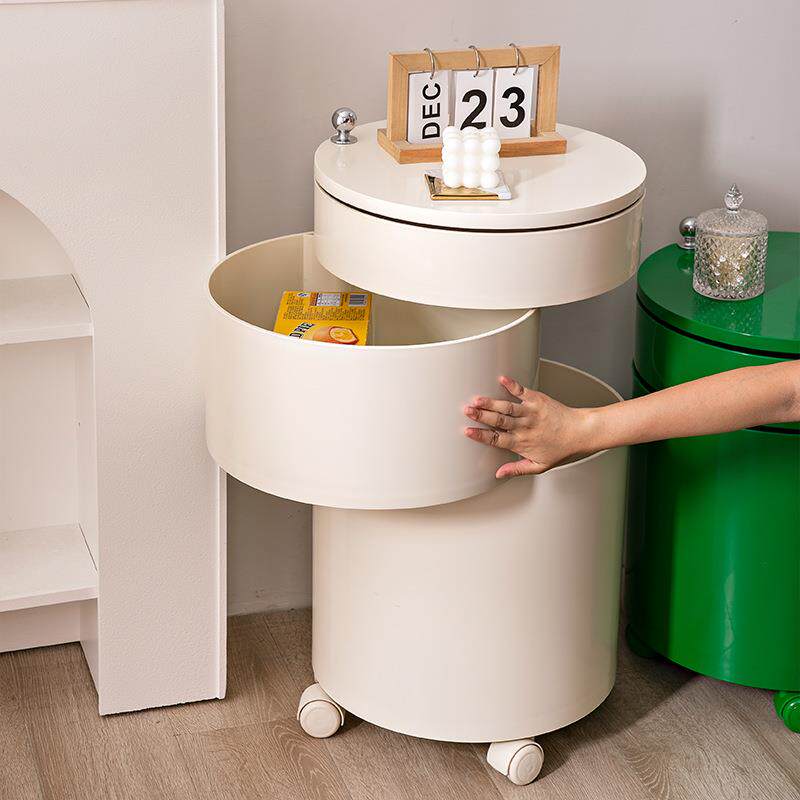北欧简约设计师餐边柜卧室书房餐厅旋转储物收纳边几中古床头柜