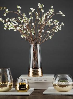 现代简约轻奢玻璃花瓶摆件北欧家居客厅餐桌插花水培花艺装饰品