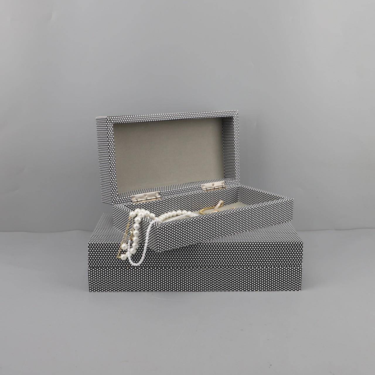 北欧创意白色波点首饰盒摆件梳妆台客厅样板房家居收纳盒软装饰品