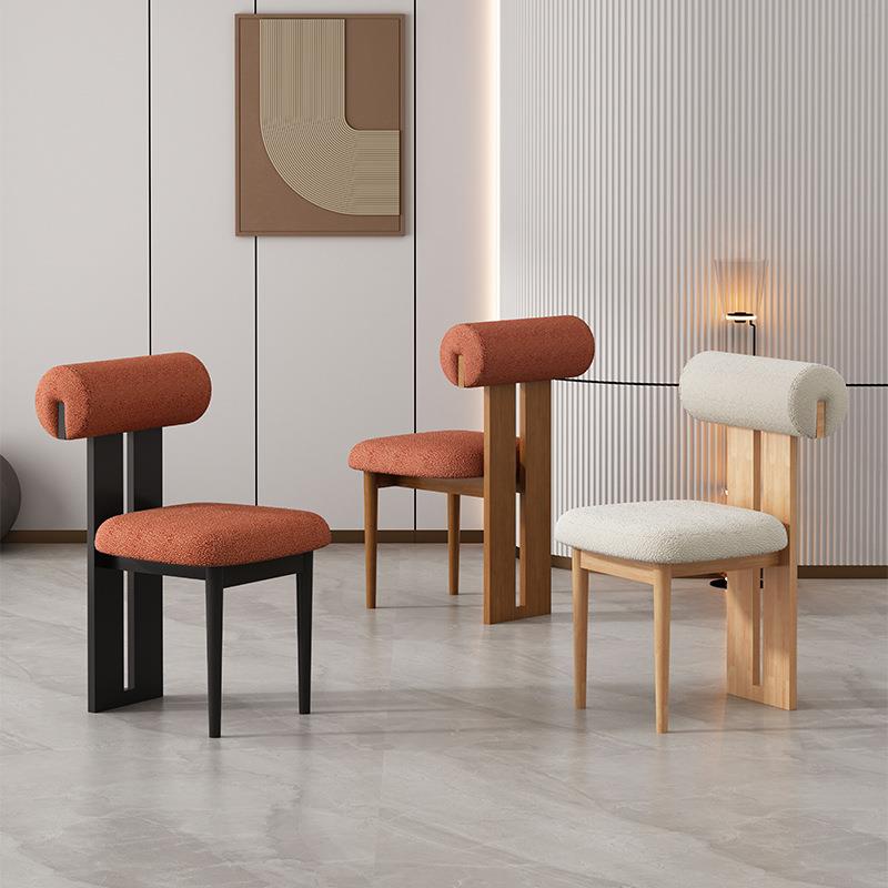 家用简约现代中古风餐厅靠背椅凳设计师河马餐椅子北欧实木餐椅