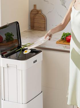 升降垃圾桶家用2023款大容量带盖厨房厕所卫生间客厅办公室纸篓