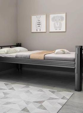 单人床学生员工宿舍出租房单层铁架床钢制1米宽1米2宽公寓单