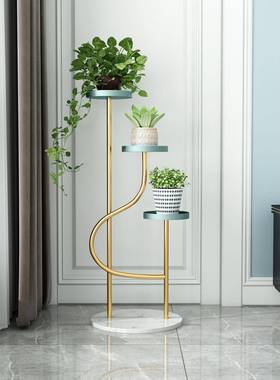 北欧轻奢铁艺室内客厅装饰花架简约阳台花盆架落地多层绿植置物架